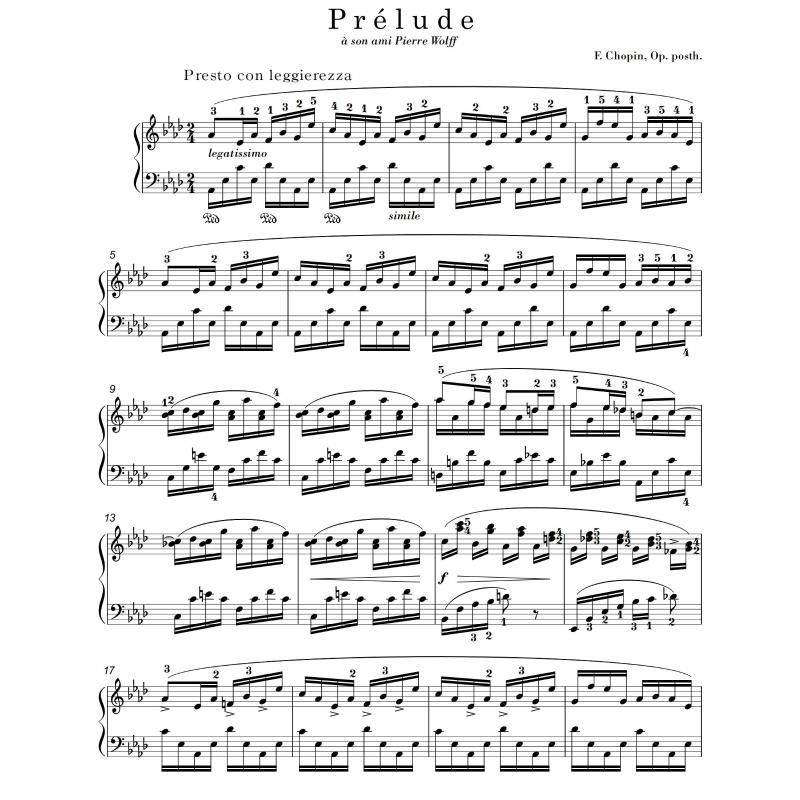 降a大调前奏曲, b.86  肖邦高清五线谱钢琴谱