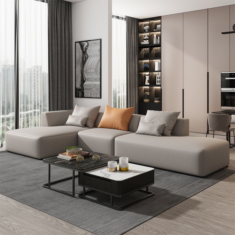意式极简沙发小户型客厅现代轻奢北欧风格转角贵妃科技布家具组合