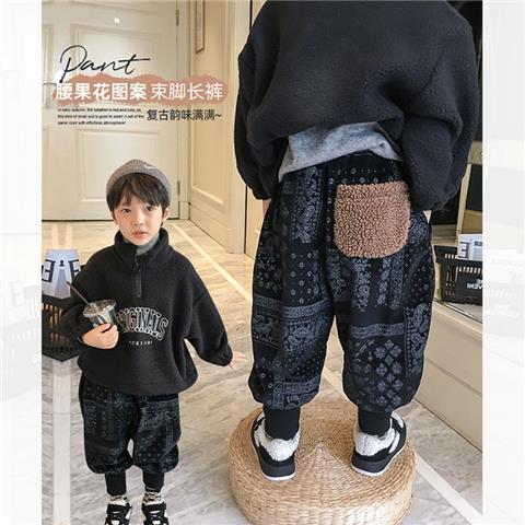 Boys' fleece pants, autumn and winter  new style children's casual pants, stylish and warm, winter trousers for children and middle-aged children