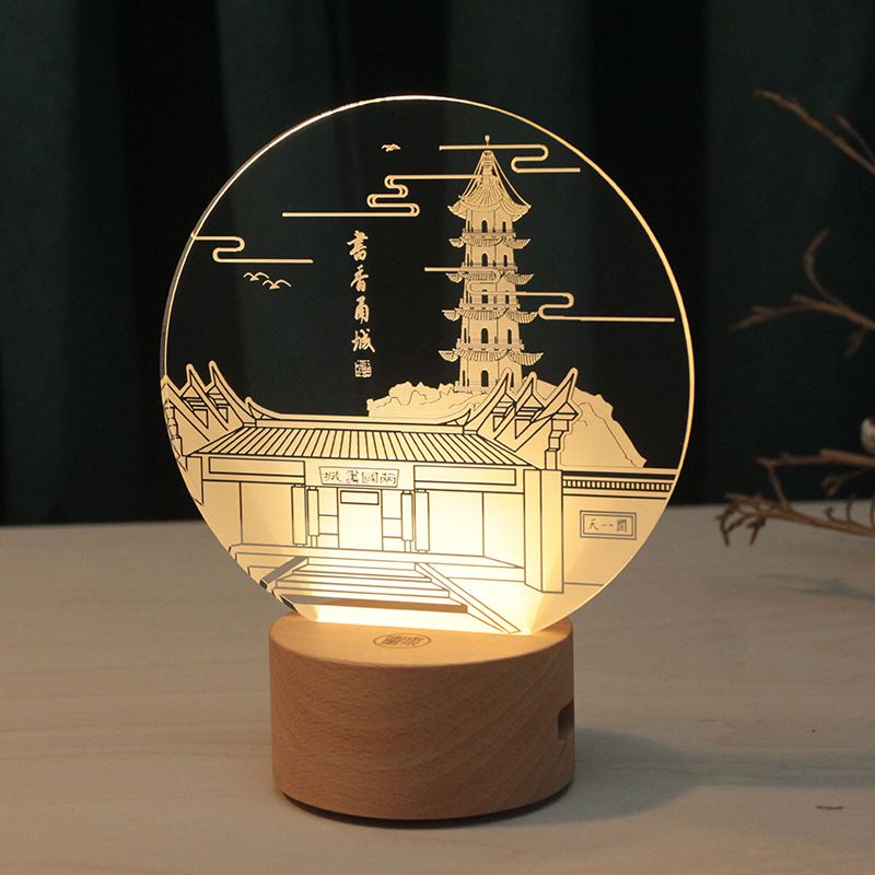 3d立体小夜灯 旅游文创产品古塔寺庙古建筑纪念工艺品led台灯
