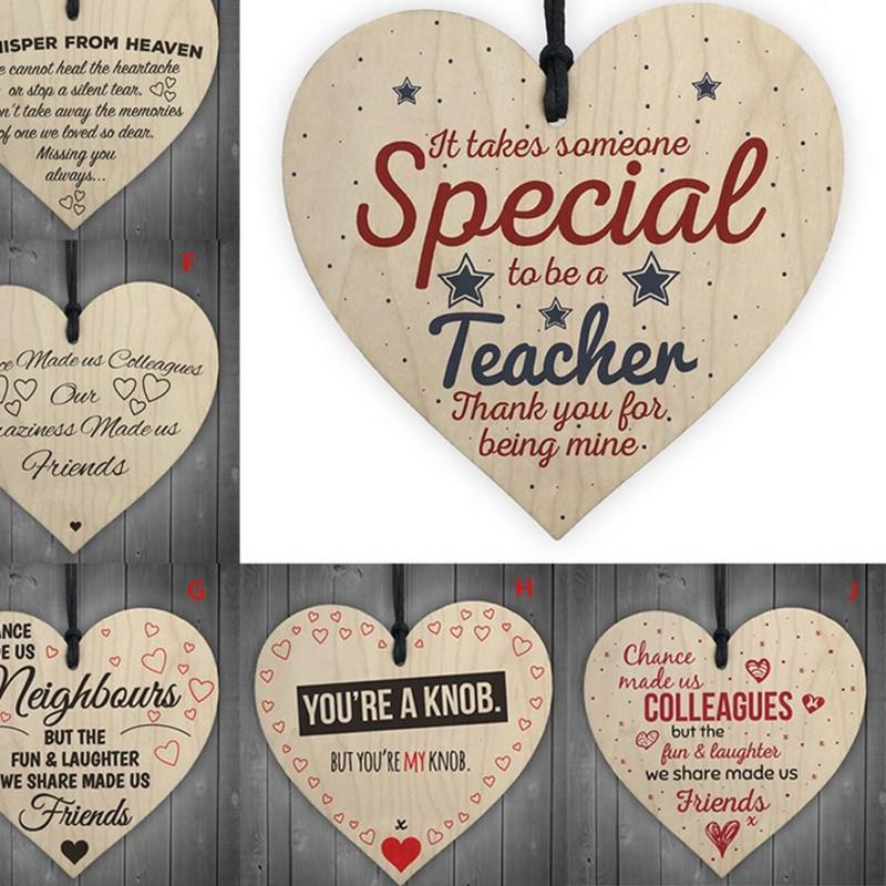 1pc xmas wooden love christmas chip hanging gift plaque pend