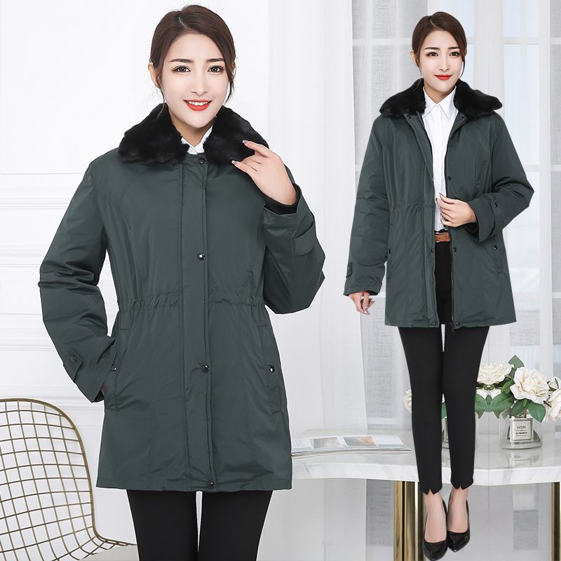 China Post work clothes men and women winter plus velvet thick cotton-padded jacket jacket company business hall tooling uniform