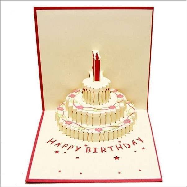 new 3d cake happy birthday pop up cards wedding gift greetin