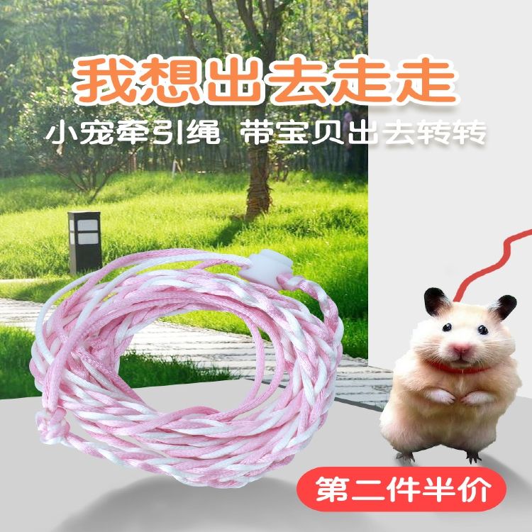仓鼠绳子松鼠荷兰猪牵引绳豚鼠遛鼠绳溜兔子绳金丝熊刺猬用品