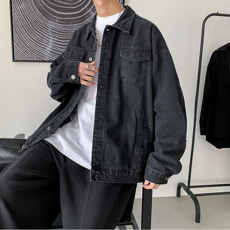 Denim jacket men's trendy brand spring and autumn clothes Korean version trendy handsome 2021 new jacket loose ins trendy all-match