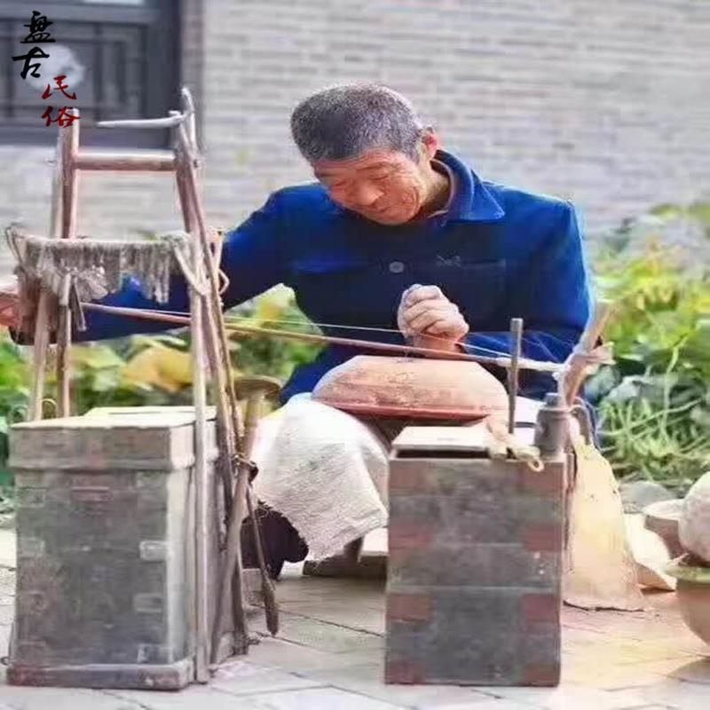 【祖传】怀旧老锔匠挑子剃头轱辘挑子老手艺工具挑锯盆锯碗工具民