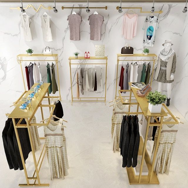 服装展示衣服挂衣杆女装中岛可移动正挂童装陈列侧挂裤子中间货架