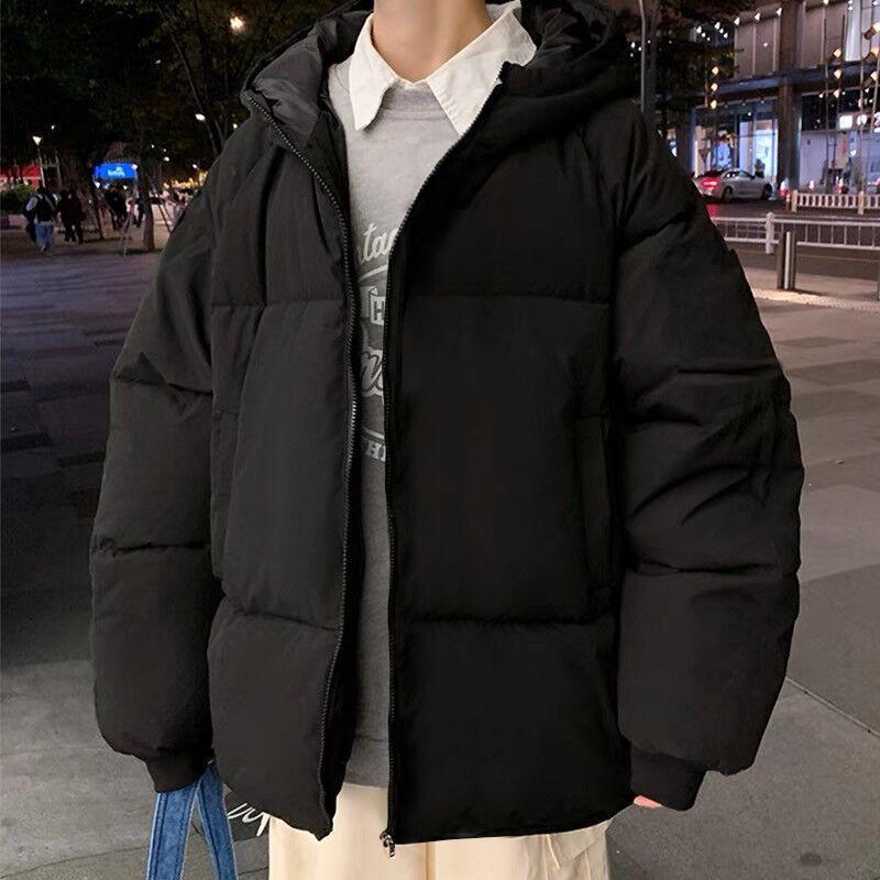 Winter youth hooded cotton-padded jacket male student Korean version loose thickened short bread clothing men's jacket cotton-padded jacket male
