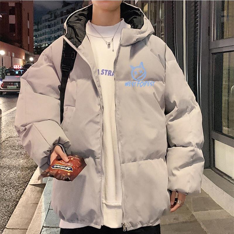 Cotton clothing men's winter thickened tide brand bread clothing ins Hong Kong style large size shark cotton coat jacket loose all-match cotton jacket