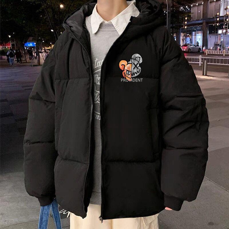 Cotton clothing men's winter thickened tide brand bread clothing ins Hong Kong style large size shark cotton coat jacket loose all-match cotton jacket
