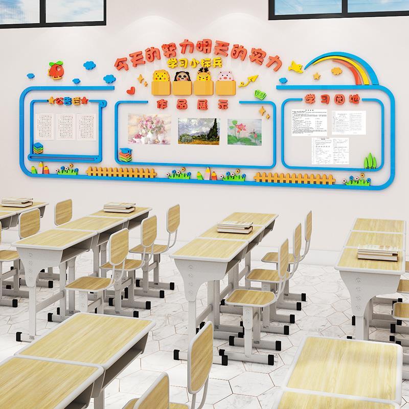 班级布置教室装饰小学校初中学习园地文化墙风采作品展示创意墙贴