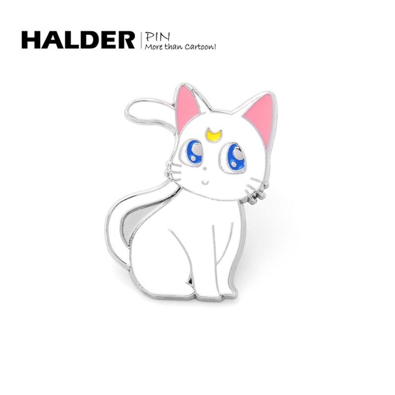 halder海洛迪美少女战士的亚提密斯 紫猫白猫胸针徽章 生日礼物