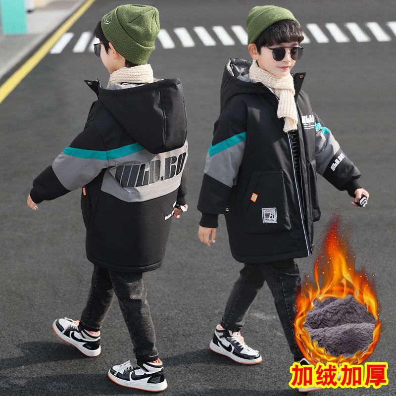 男童棉衣秋冬装派克服外套新款韩版中大儿童加绒加厚棉服潮衣