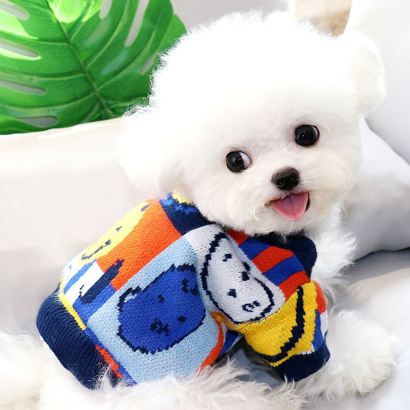 Autumn and winter open buckle pet sweater Teddy cat bichon poodle schnauzer Pomeranian Yorkshire puppy dog ​​clothes