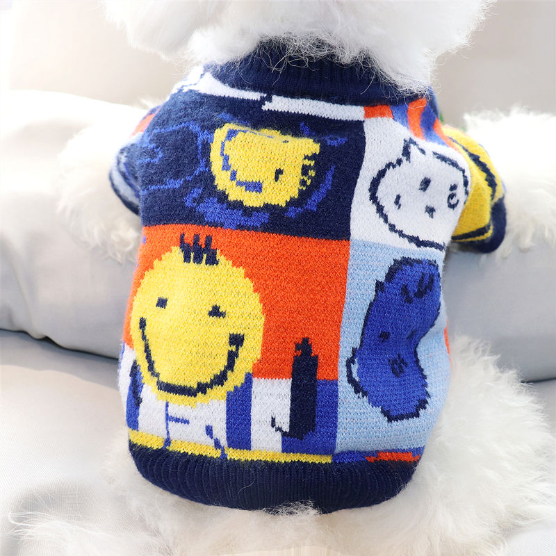 Autumn and winter open buckle pet sweater Teddy cat bichon poodle schnauzer Pomeranian Yorkshire puppy dog ​​clothes