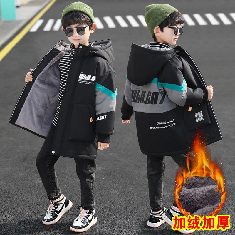 男童棉衣秋冬裝派克服外套2023新款韓版中大兒童加絨加厚棉服潮衣