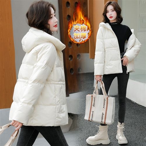 短款羽绒服女2021年新款连帽收腰小个子今年流行冬季外套