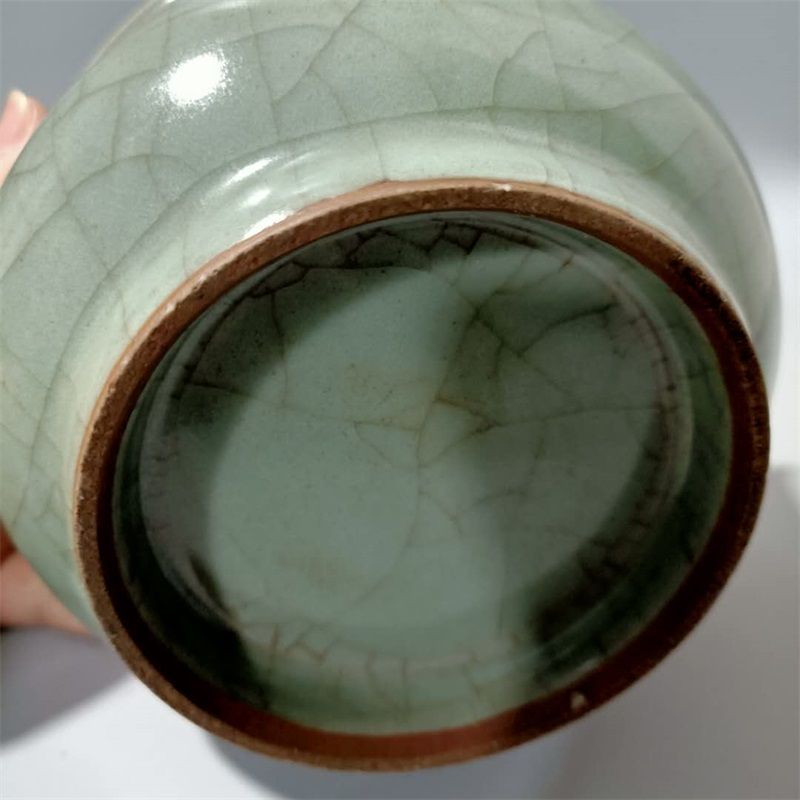 【祖传】宋代龙泉窑裂纹瓷出土古董古玩收藏摆件