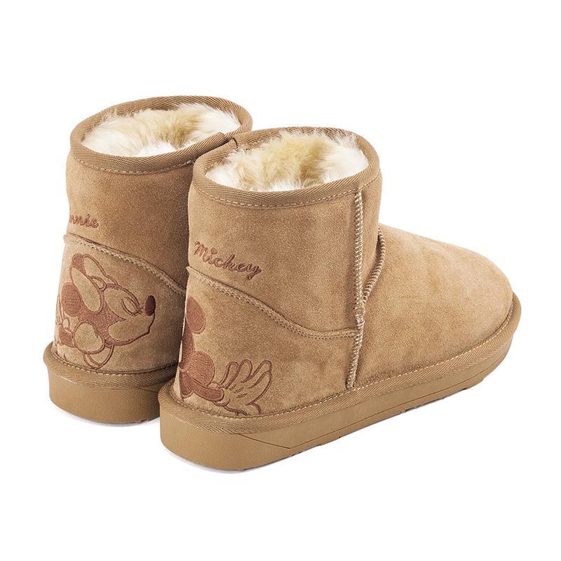 grace gift迪士尼米奇可爱雪地靴女短筒防滑加绒保暖雪地棉毛毛靴