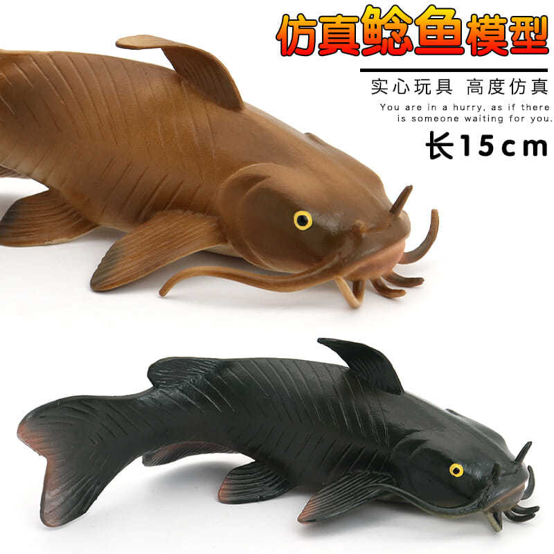 仿真海洋动物鲶鱼模型鲫鱼鲨鱼玩具河豚鲤鱼三文鱼儿童认知礼物