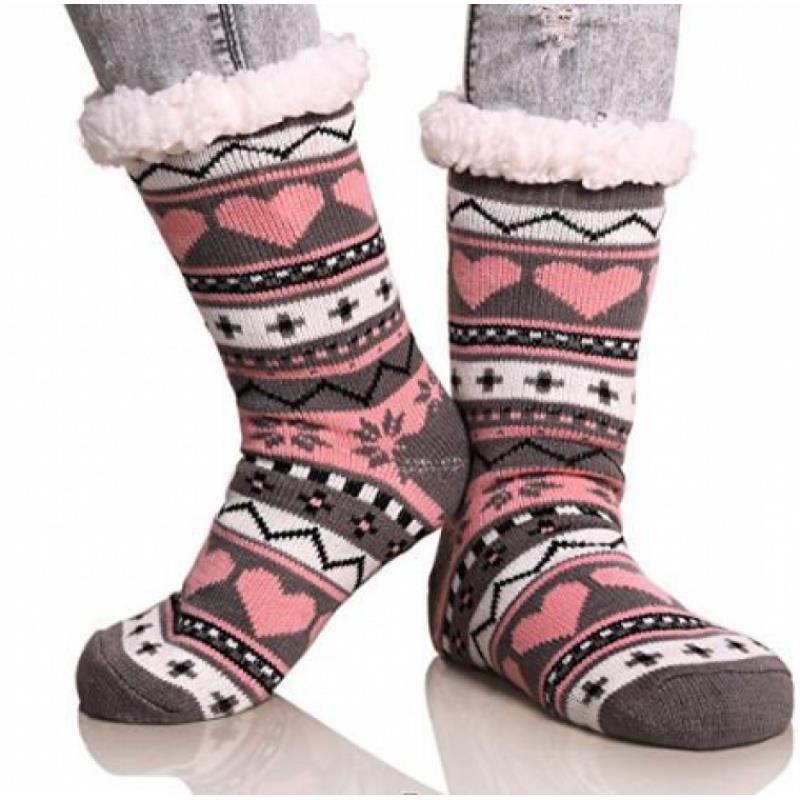 jacquard christmas socks with velveteen ski socks and