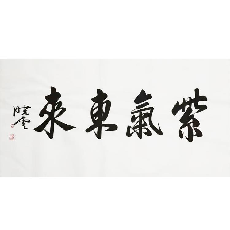 紫气东来孙晓云书法手写毛笔字三尺横幅行书体书房客厅字画未装裱