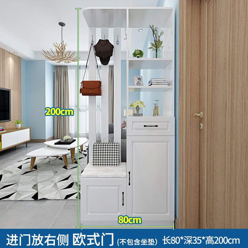 欧式进门鞋柜玄关柜隔断置物架现代简约家用客厅门厅柜挂衣架一体