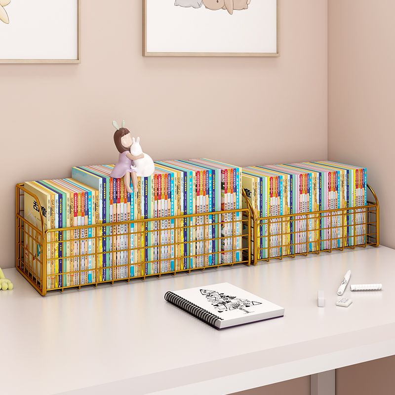 书本收纳盒铁艺书架桌面置物架简易儿童学生宝宝书桌上的分层书柜