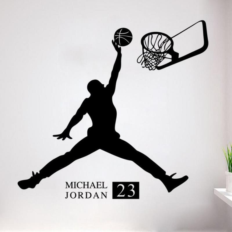 篮球nba人物图案墙贴包邮新年卧室乔丹体育运动场简约现代装饰画