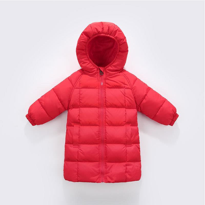 兒童羽絨服白鴨絨男童女童寶寶中長款加厚外穿冬裝中小童連帽外套