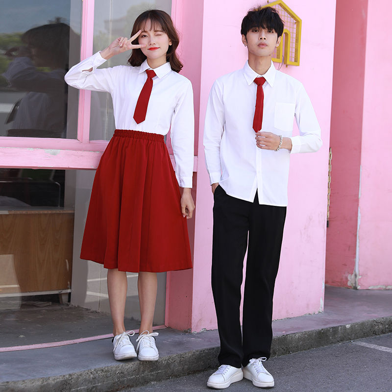 泰国校服套装春季班服韩版潮学院风高中学生毕业班服网红校服长裙