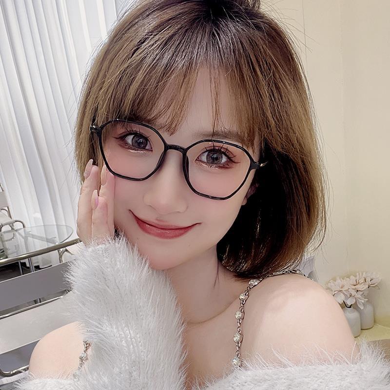 Ultra-light can be equipped with short-sighted female frame eyes, plain face, thin flat glasses, little red book Korean version of trendy students