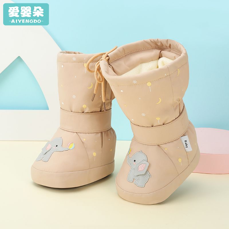婴儿鞋0-1岁冬天冬季加厚保暖宝宝鞋袜软底新生儿棉鞋护脚包脚款