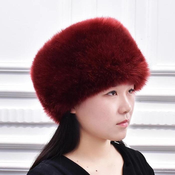 冬天貂毛棉帽子东北男女狐狸毛皮草帽子仿兔毛加厚保暖圆顶蒙古帽