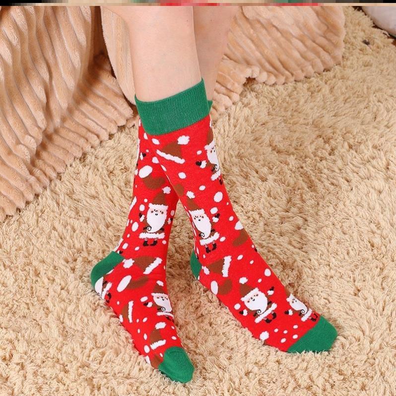 christmas fashion christmas mens and womens cotton socks【4月8