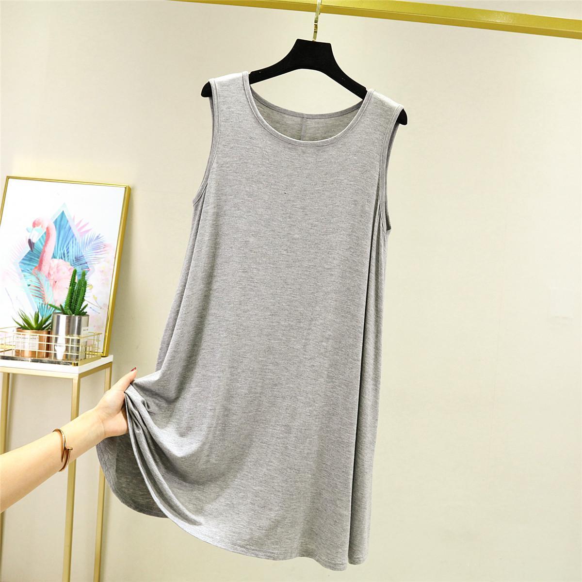Extra large size modal loose sleeveless pajamas women 200 catties fat m pregnant women nightdress thin section home service summer