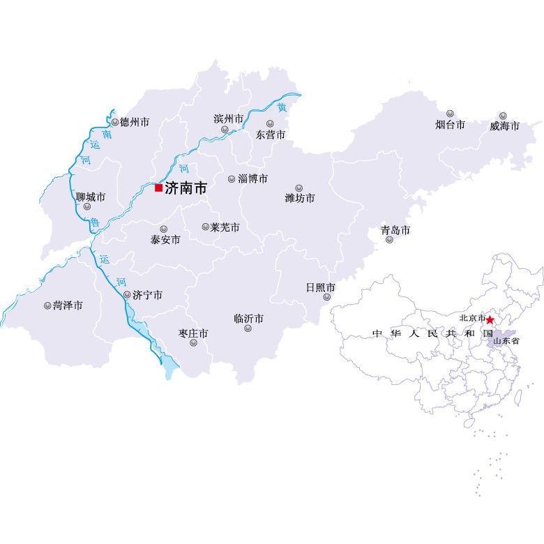 山东省地图eps矢量素材 分区地图 简单地图 非实物地图 设计素材