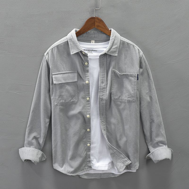 Casual shirt jacket men's long-sleeved loose all-match spring and autumn thin casual shirt autumn men's long-sleeved spring and autumn models
