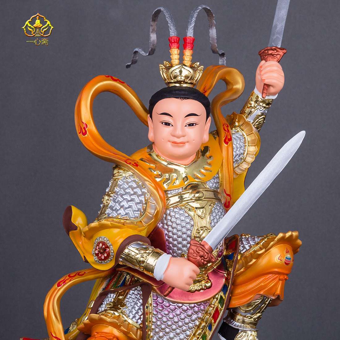 树脂金吒木吒神像三太子佛像中坛元帅哪吒三兄弟居家供奉道教摆件