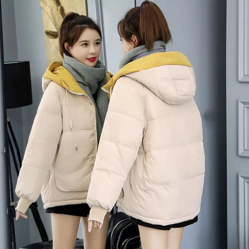 羽绒棉服女冬季2021新款学生韩版面包服短款棉袄宽松加厚棉衣外套