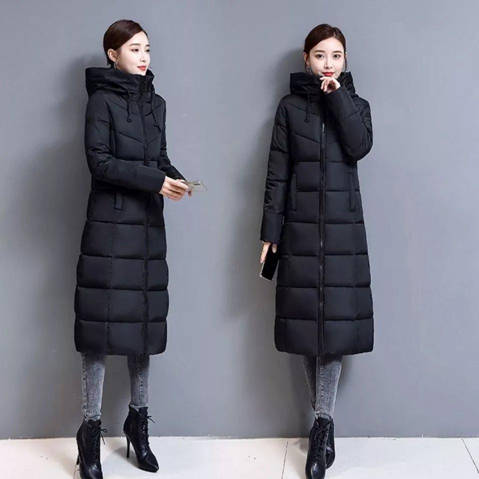 棉袄女2021新款冬季女装外套羽绒棉衣中长款过膝大码修身反季棉服