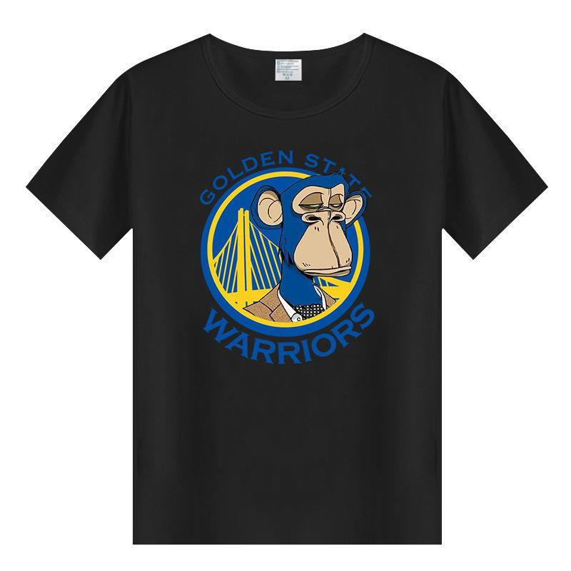 库里新头像猿猴十八万美金短袖t恤金州勇士队30号球衣篮球训练服