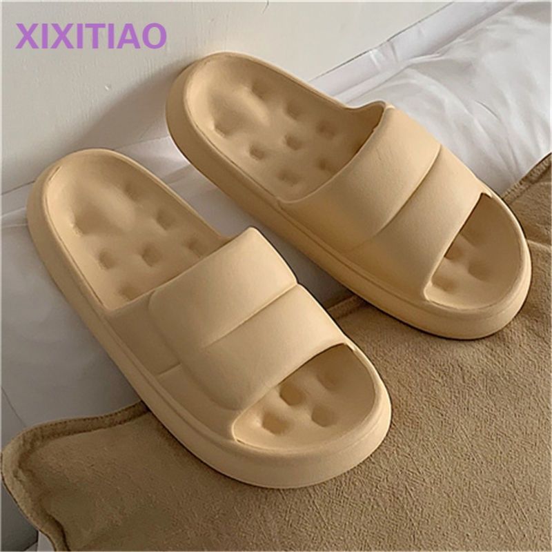 Thin strips EVA non-slip anti-odor thick-soled slippers women's summer home bathroom shower couple sandals for men