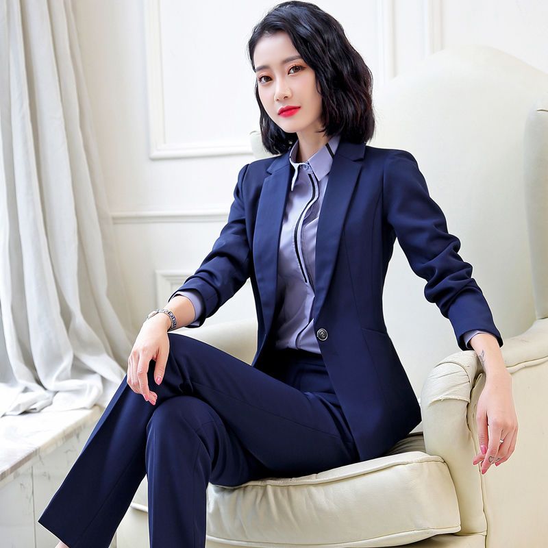 秋冬职业装女装套装新款气质西服面试正装工作服西装套装女三件套