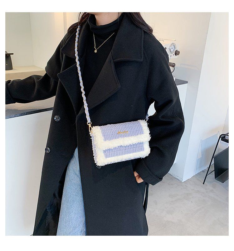 Tessuto fatto a mano, materiale fai-da-te, uncinetto, lana a strisce di ghiaccio fatta da sé, regalo per la fidanzata, tracolla monospalla_voghion.com