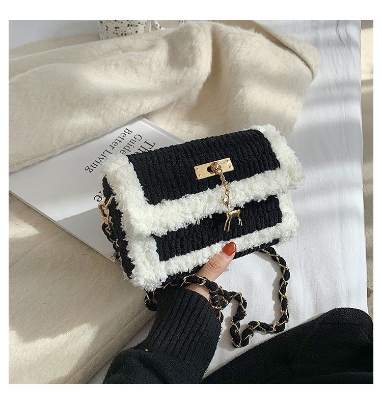 Tessuto fatto a mano, materiale fai-da-te, uncinetto, lana a strisce di ghiaccio fatta da sé, regalo per la fidanzata, tracolla monospalla_voghion.com