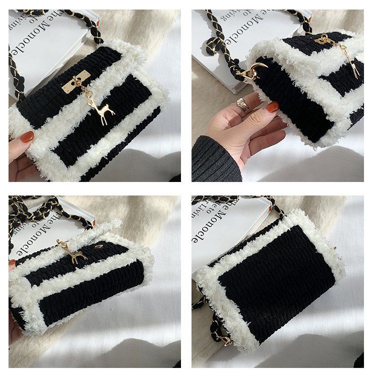 Tessuto fatto a mano, materiale fai-da-te, uncinetto, lana a strisce di ghiaccio fatta da sé, regalo per la fidanzata, tracolla monospalla_voghion.com