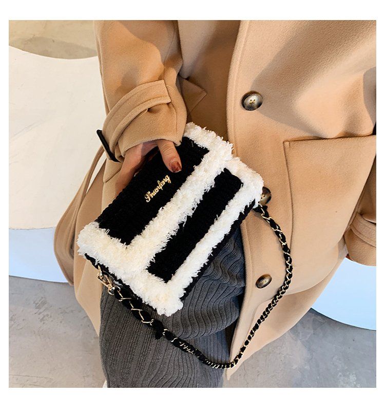 Tessuto fatto a mano, materiale fai-da-te, uncinetto, lana a strisce di ghiaccio fatta da sé, regalo per la fidanzata, tracolla monospalla_voghion.com