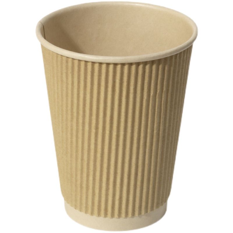 一次性咖啡纸杯加厚防烫瓦楞纸杯奶茶热饮杯外带杯定制家用带盖