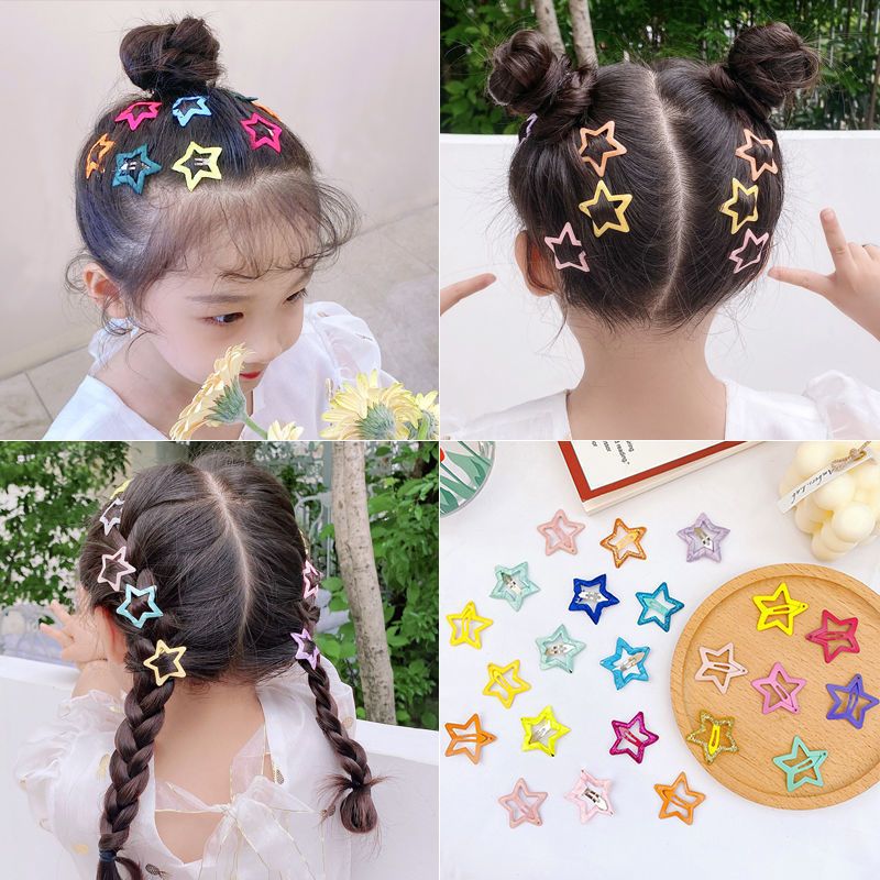 韩国儿童星星发夹套装五角星发卡公主碎发卡子小女孩头饰bb夹发饰